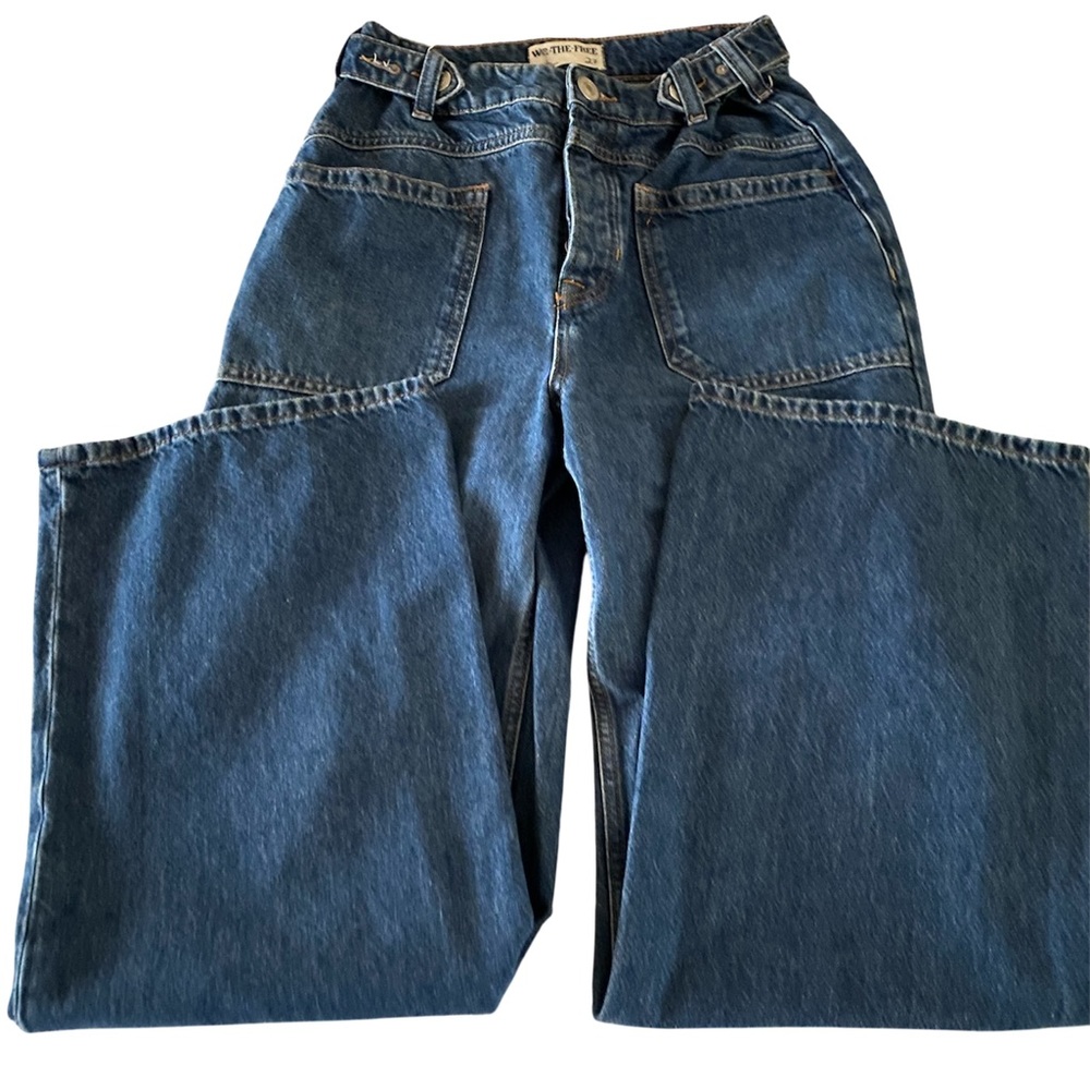 We The Free relaxed wide-leg denim jeans in blue
